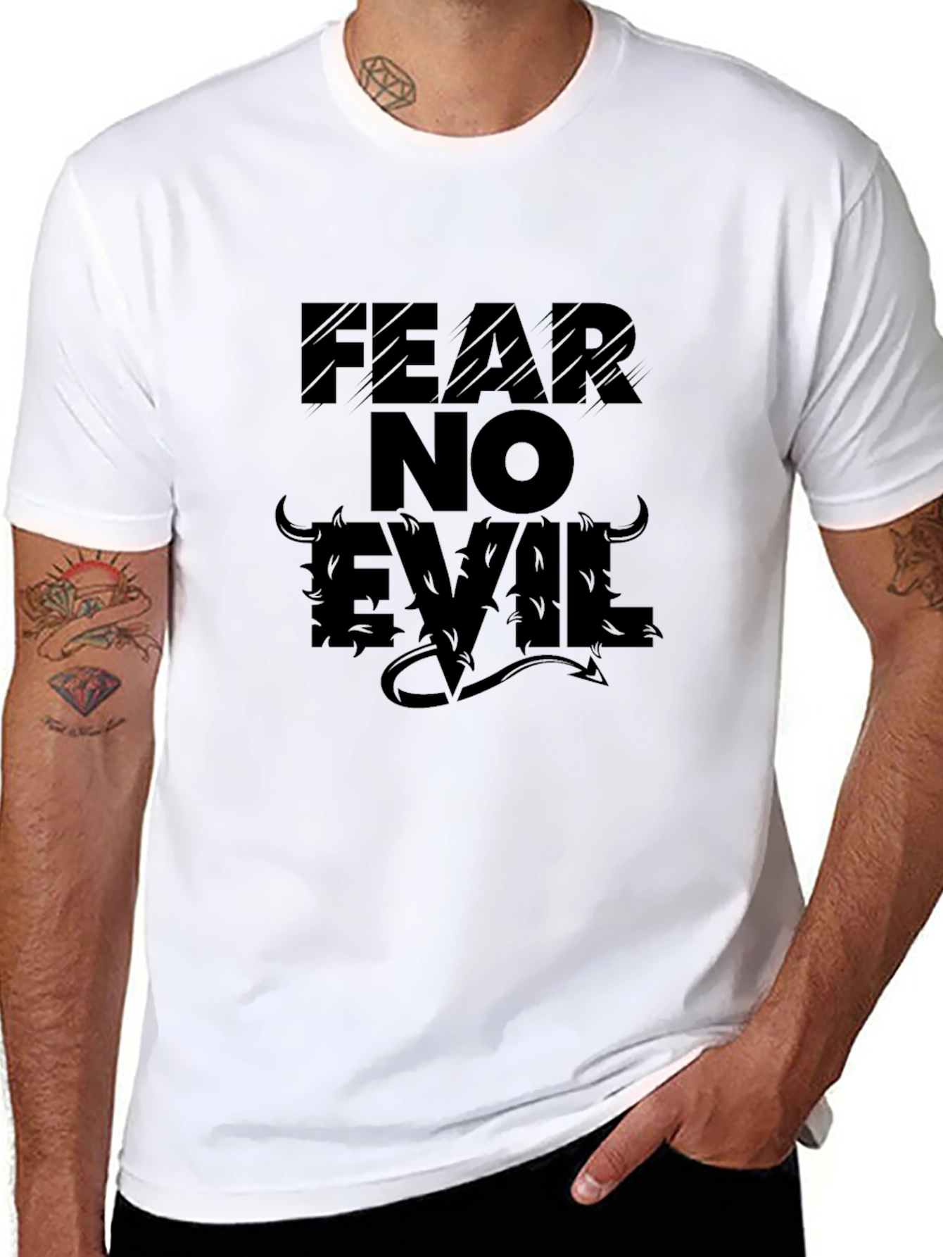 Fear No Evil Graphic T-Shirt - Black
