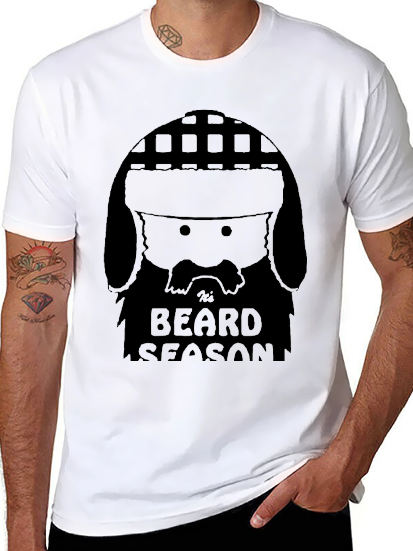 Mens Black Tis Beard Season Graphic T-Shirt