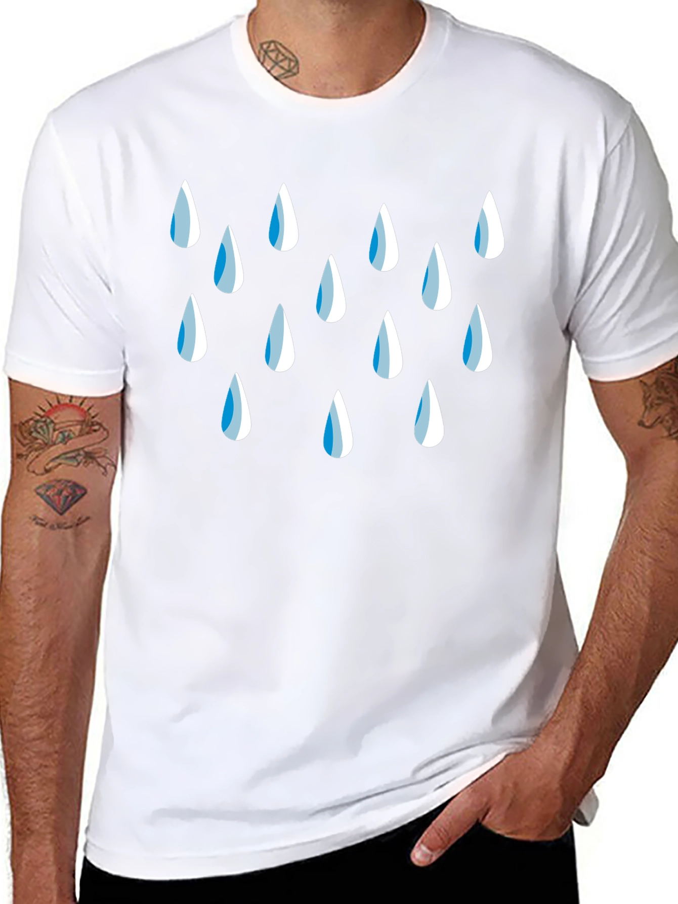 Raindrop Graphic Black T-Shirt