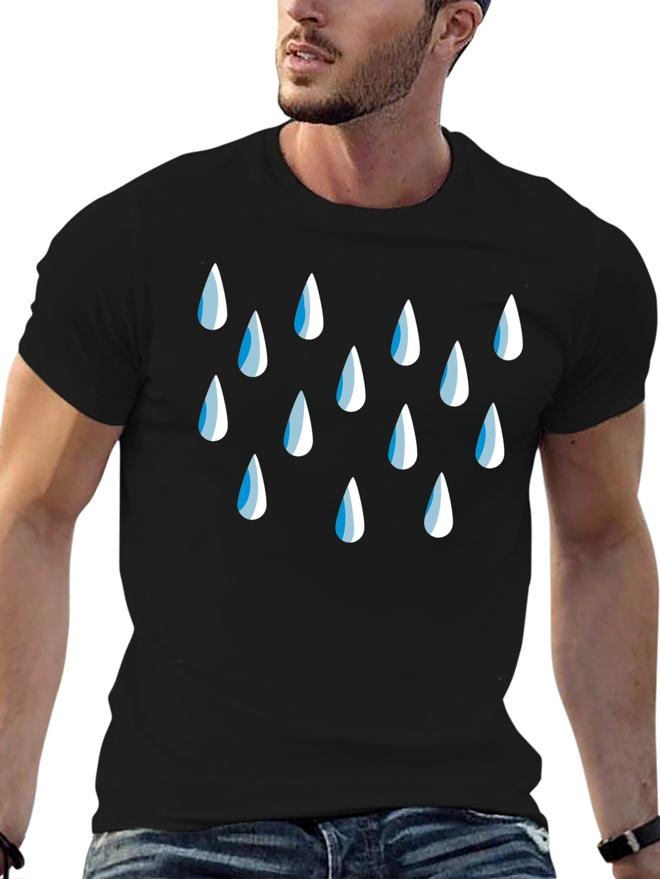 Raindrop Graphic Black T-Shirt
