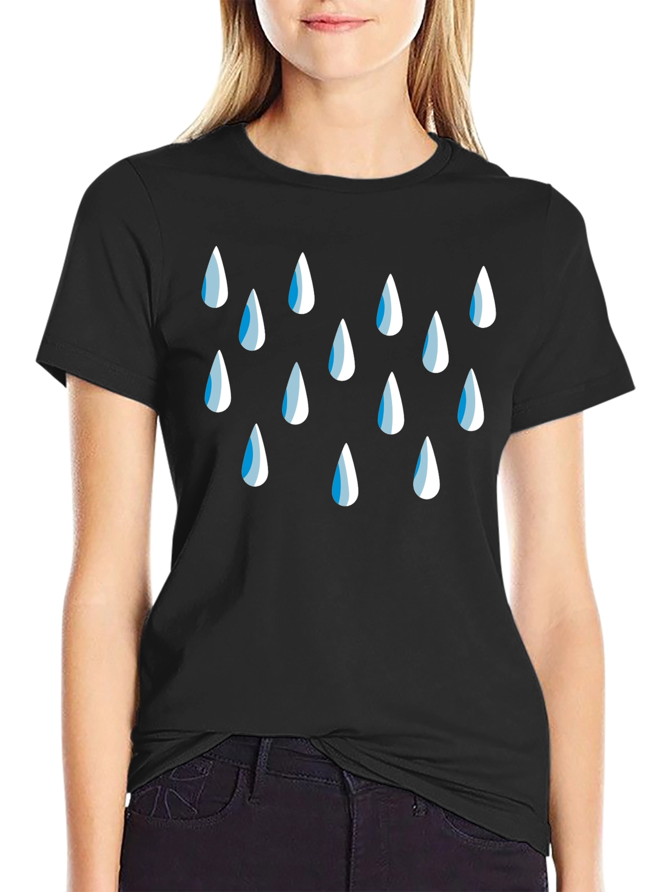 Raindrop Graphic Black T-Shirt