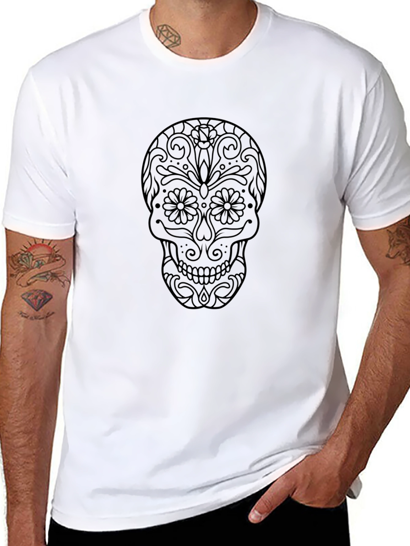 Day of the Dead Skull Graphic Tee