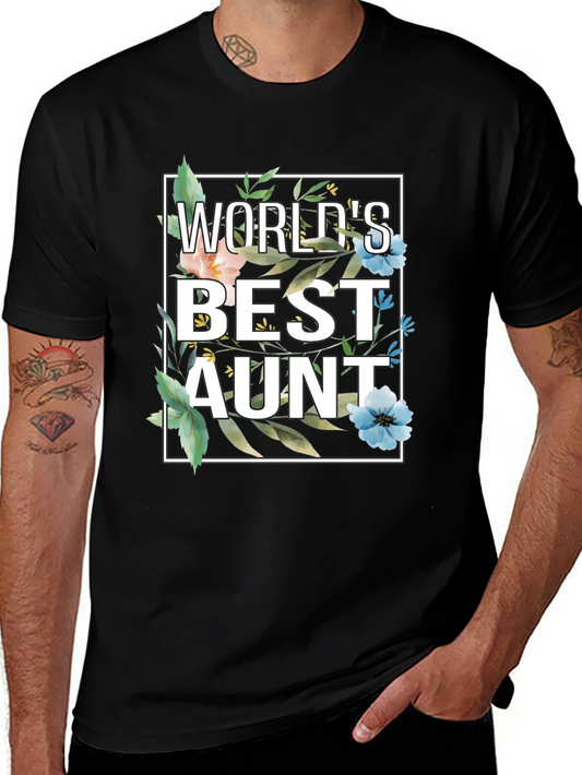 Worlds Best Aunt Floral T-Shirt - Perfect Gift