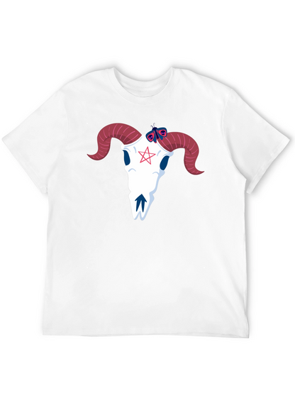 Graphic Tee: Ram Skull & Butterfly