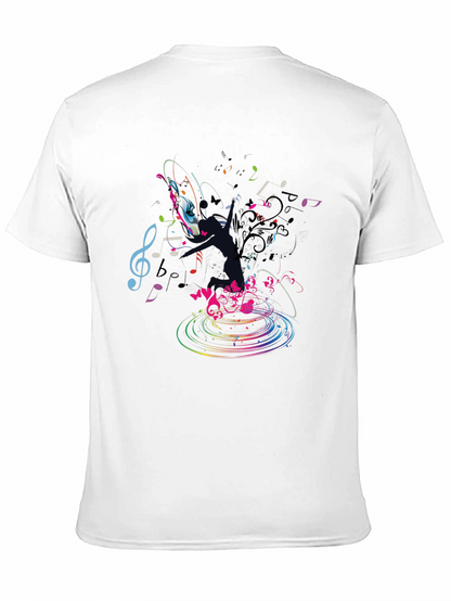 Musical Notes Graphic Black T-Shirt