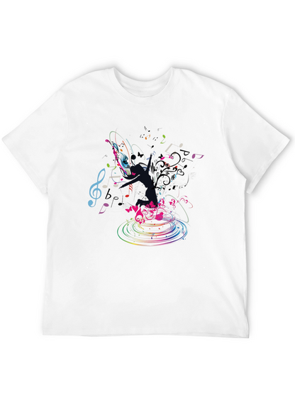 Musical Notes Graphic Black T-Shirt