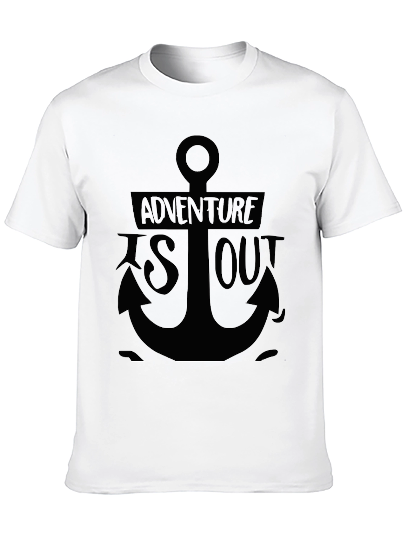 Adventure Awaits: Anchor Graphic Black T-Shirt