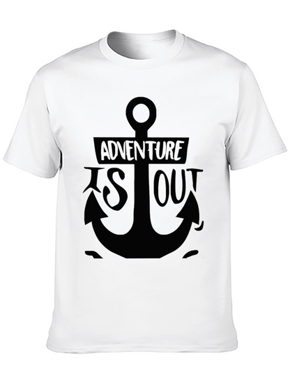 Adventure Awaits: Anchor Graphic Black T-Shirt
