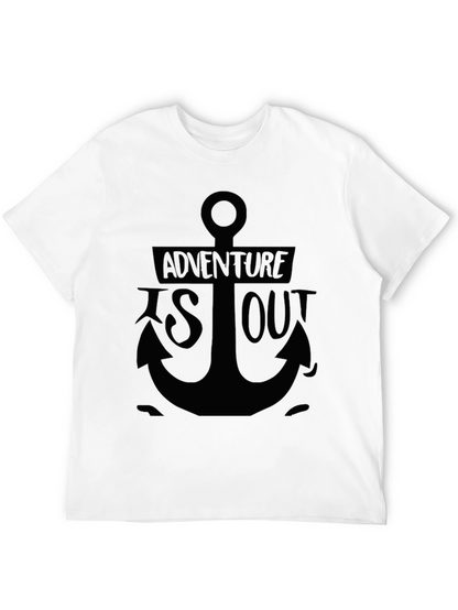 Adventure Awaits: Anchor Graphic Black T-Shirt