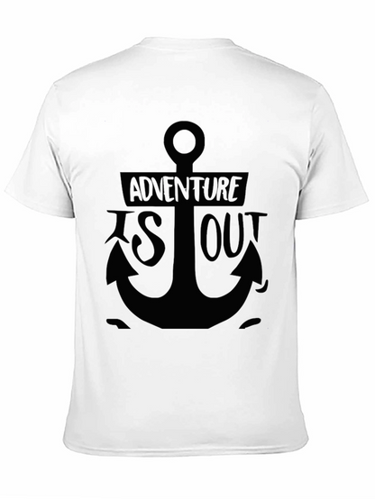 Adventure Awaits: Anchor Graphic Black T-Shirt