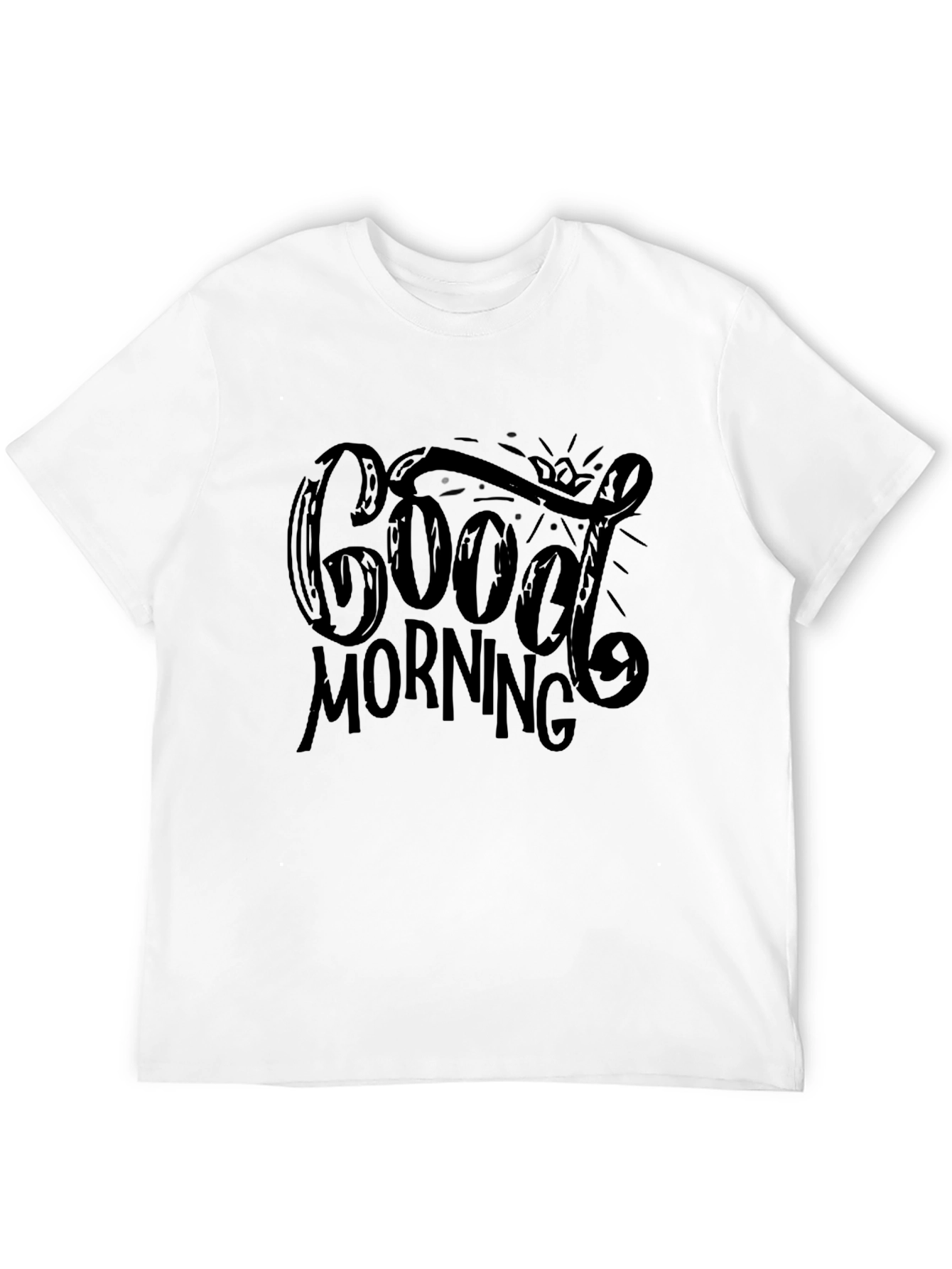 Good Morning Graphic Print Black T-Shirt
