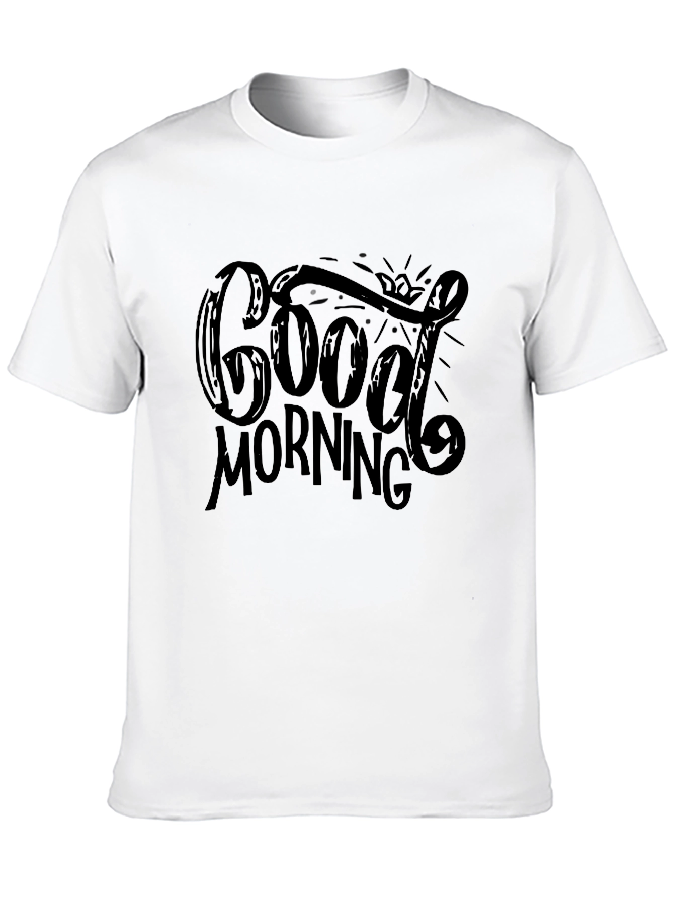 Good Morning Graphic Print Black T-Shirt