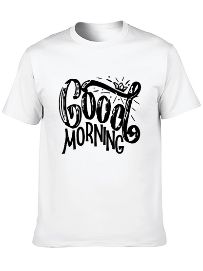 Good Morning Graphic Print Black T-Shirt