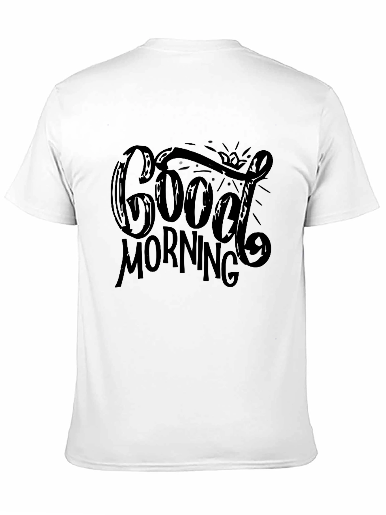 Good Morning Graphic Print Black T-Shirt