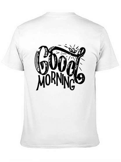 Good Morning Graphic Print Black T-Shirt