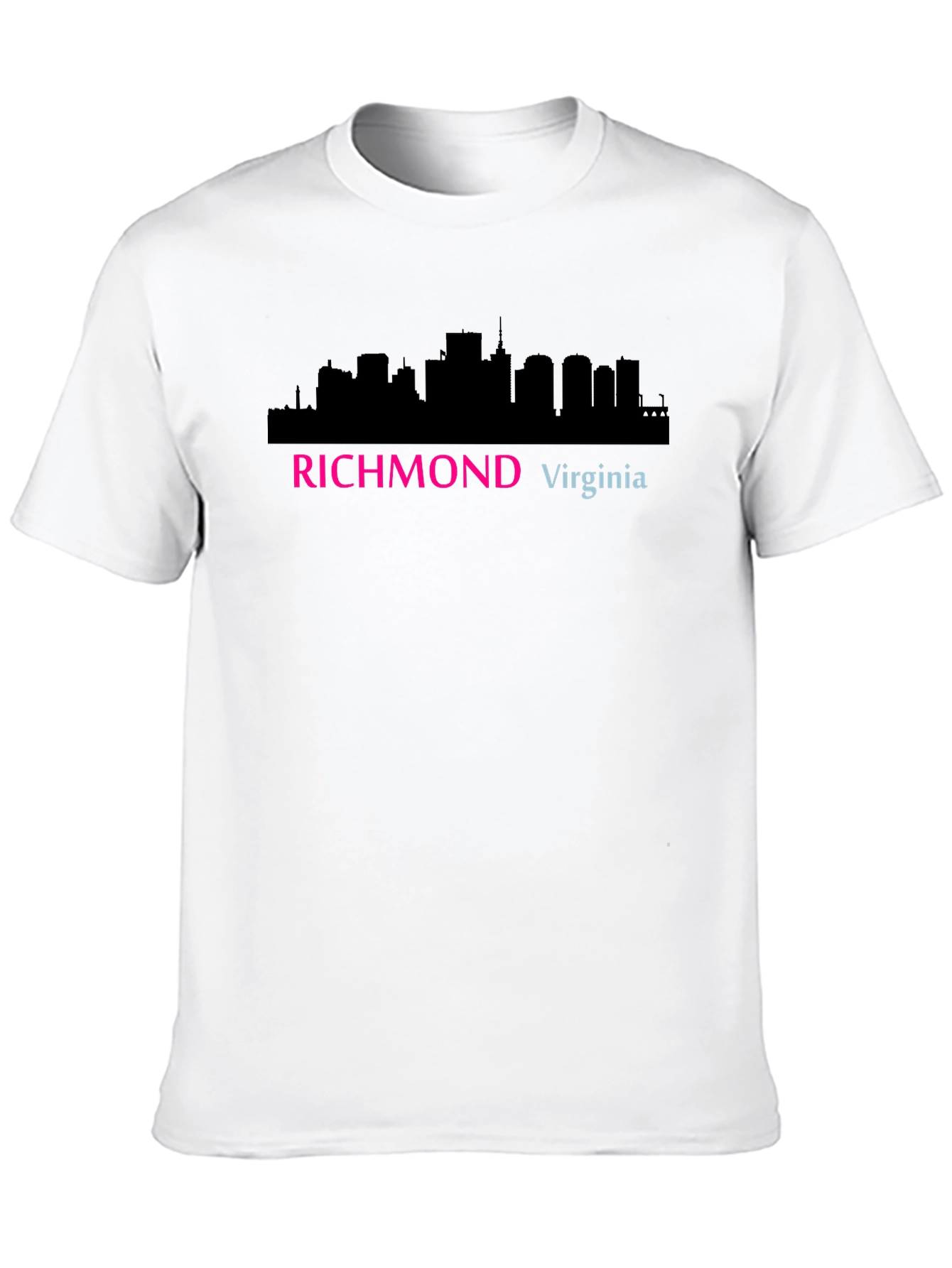 Richmond Virginia Skyline Graphic Tee - Black Cotton T-Shirt
