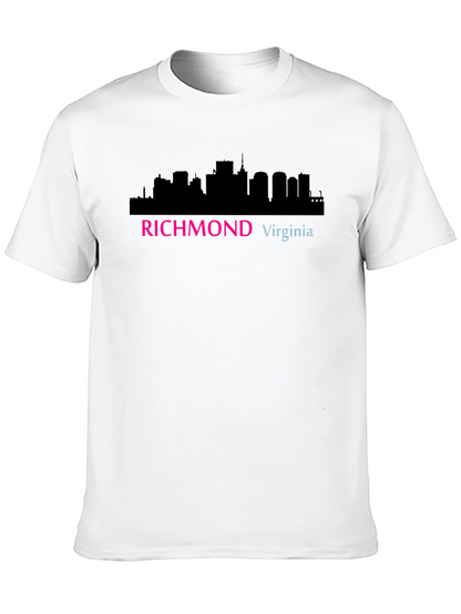 Richmond Virginia Skyline Graphic Tee - Black Cotton T-Shirt