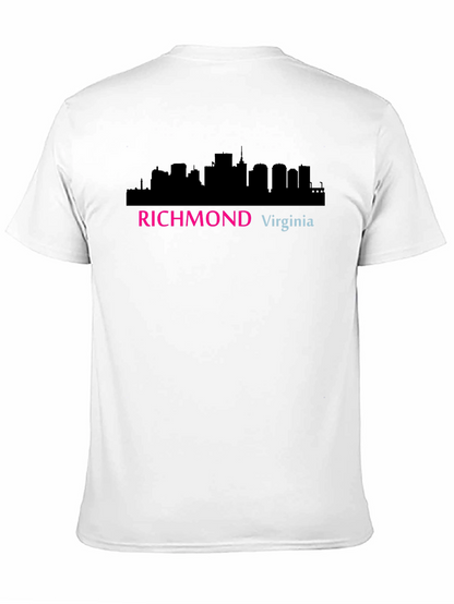 Richmond Virginia Skyline Graphic Tee - Black Cotton T-Shirt