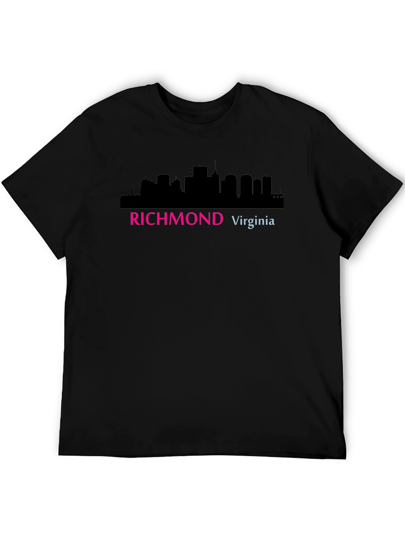 Richmond Virginia Skyline Graphic Tee - Black Cotton T-Shirt