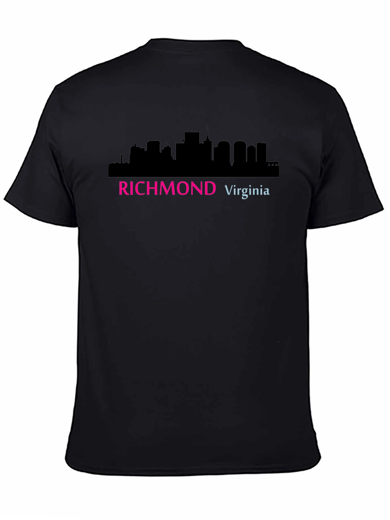 Richmond Virginia Skyline Graphic Tee - Black Cotton T-Shirt