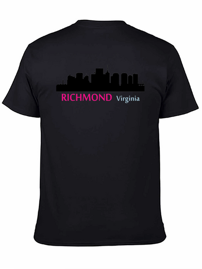 Richmond Virginia Skyline Graphic Tee - Black Cotton T-Shirt