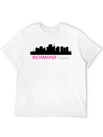 Richmond Virginia Skyline Graphic Tee - Black Cotton T-Shirt