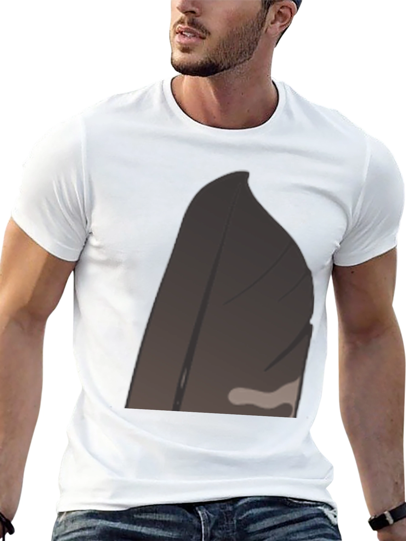Black Tee with Abstract Geometric Design