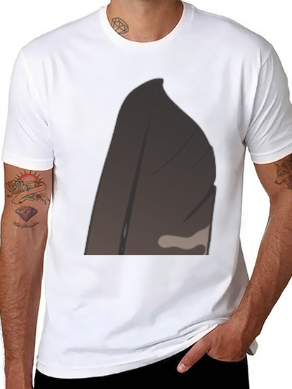 Black Tee with Abstract Geometric Design
