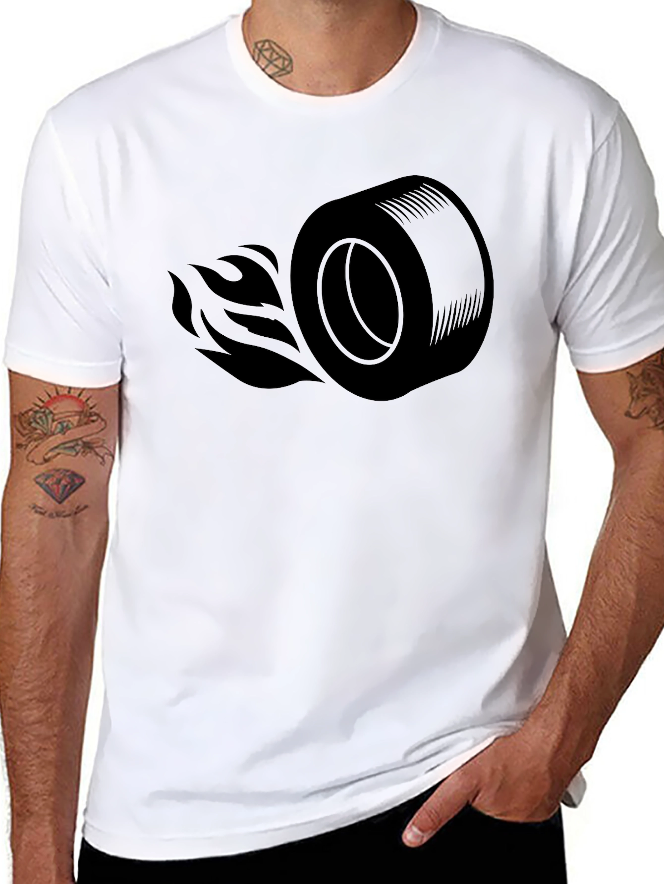 Flaming Wheel Black T-Shirt - Speed Demon Style