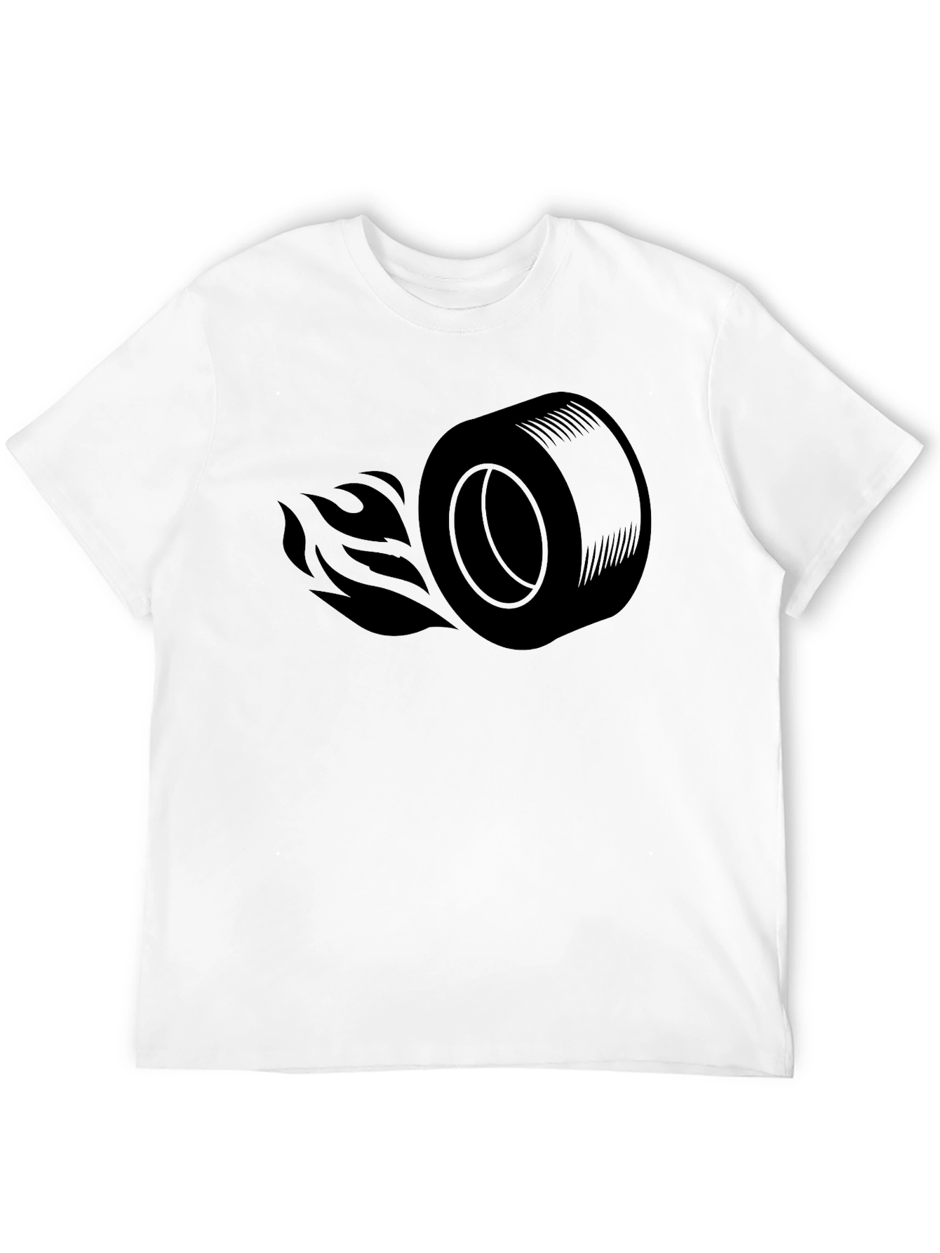 Flaming Wheel Black T-Shirt - Speed Demon Style