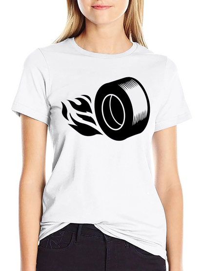 Flaming Wheel Black T-Shirt - Speed Demon Style