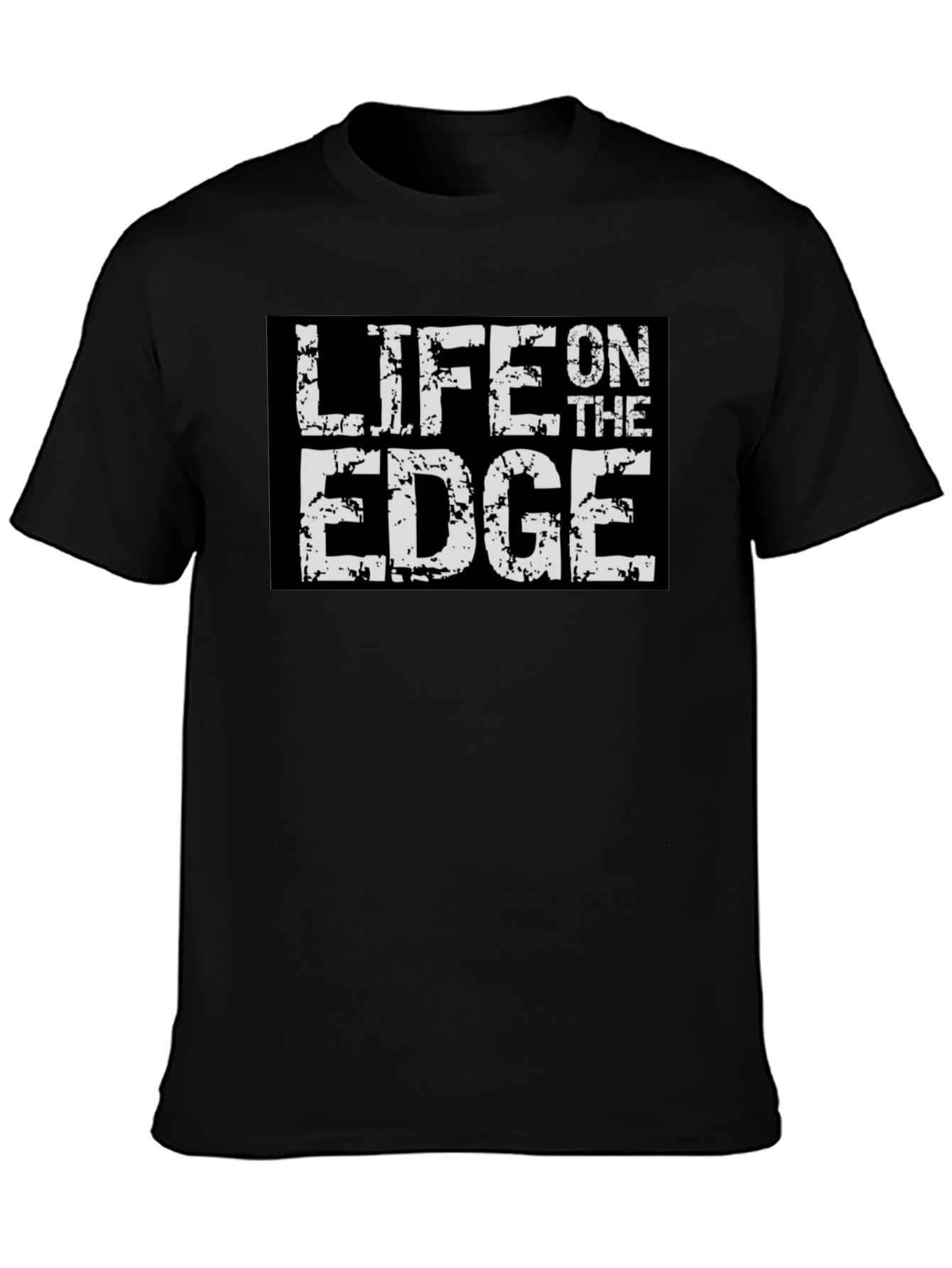 Life On The Edge Graphic Print Black T-Shirt