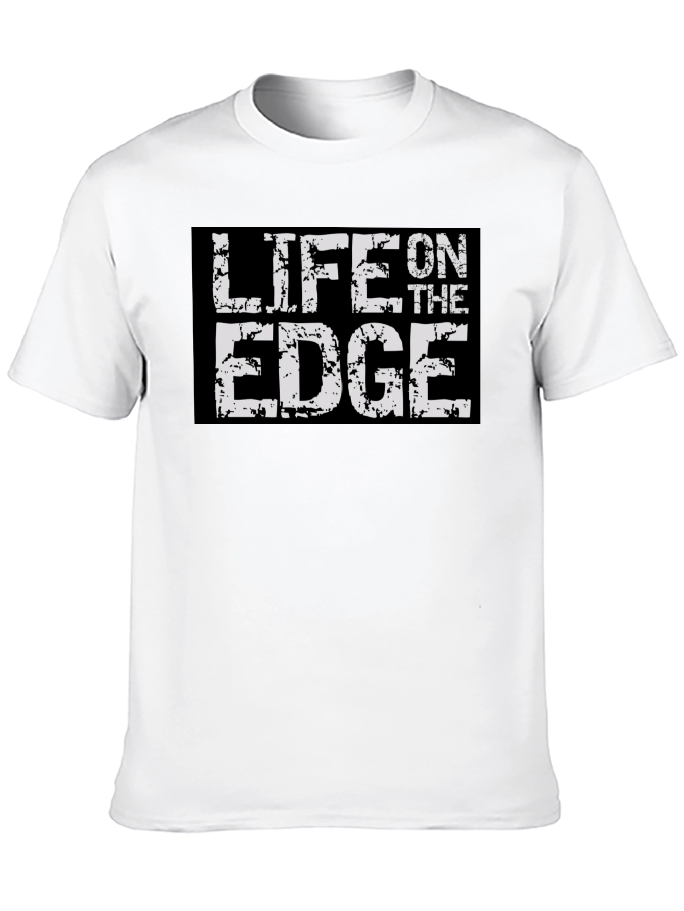 Life On The Edge Graphic Print Black T-Shirt