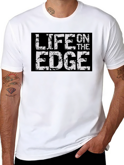 Life On The Edge Graphic Print Black T-Shirt
