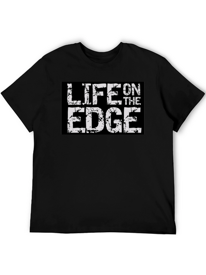 Life On The Edge Graphic Print Black T-Shirt