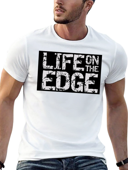 Life On The Edge Graphic Print Black T-Shirt