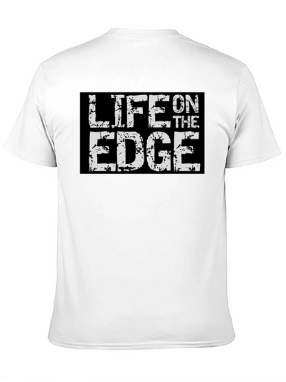 Life On The Edge Graphic Print Black T-Shirt