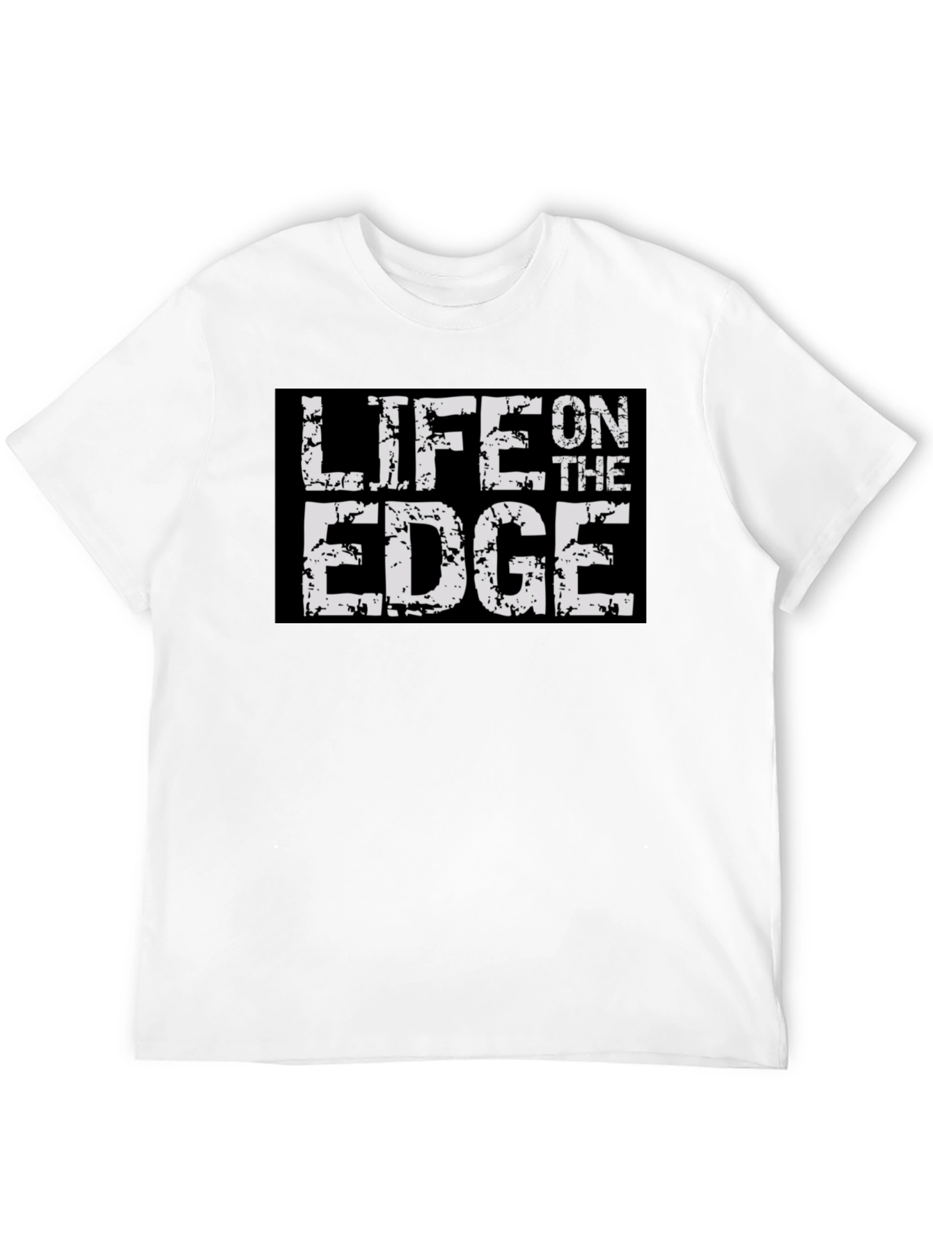 Life On The Edge Graphic Print Black T-Shirt
