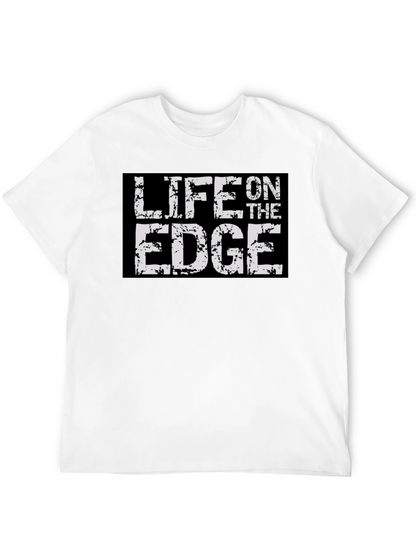 Life On The Edge Graphic Print Black T-Shirt