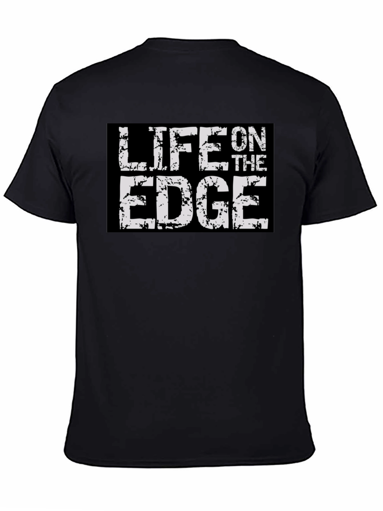 Life On The Edge Graphic Print Black T-Shirt