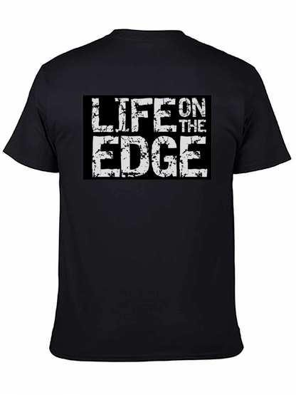 Life On The Edge Graphic Print Black T-Shirt