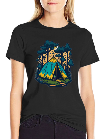 Camping Tent Graphic T-Shirt - Adventure Ready!