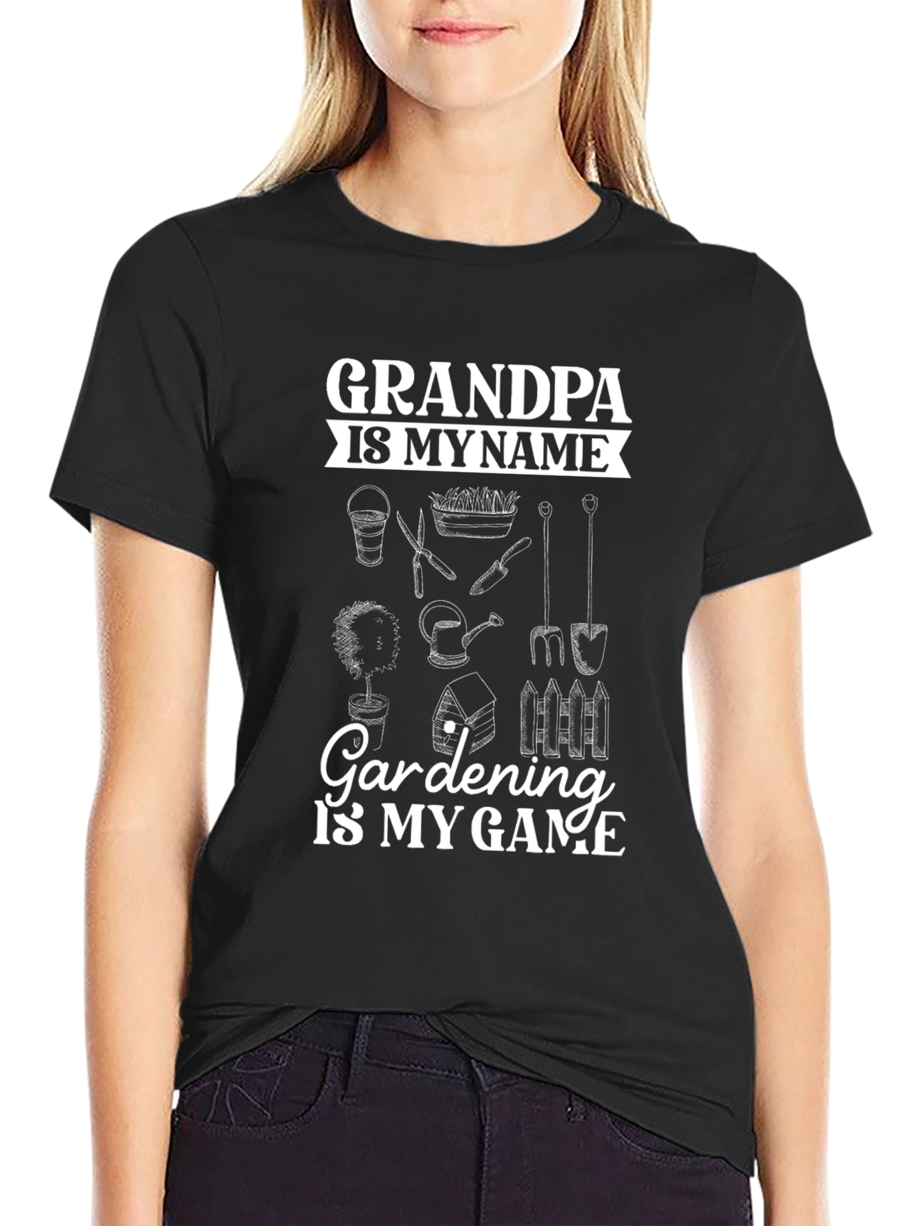 Grandpa Gardening T-Shirt - Name & Game