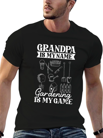 Grandpa Gardening T-Shirt - Name & Game