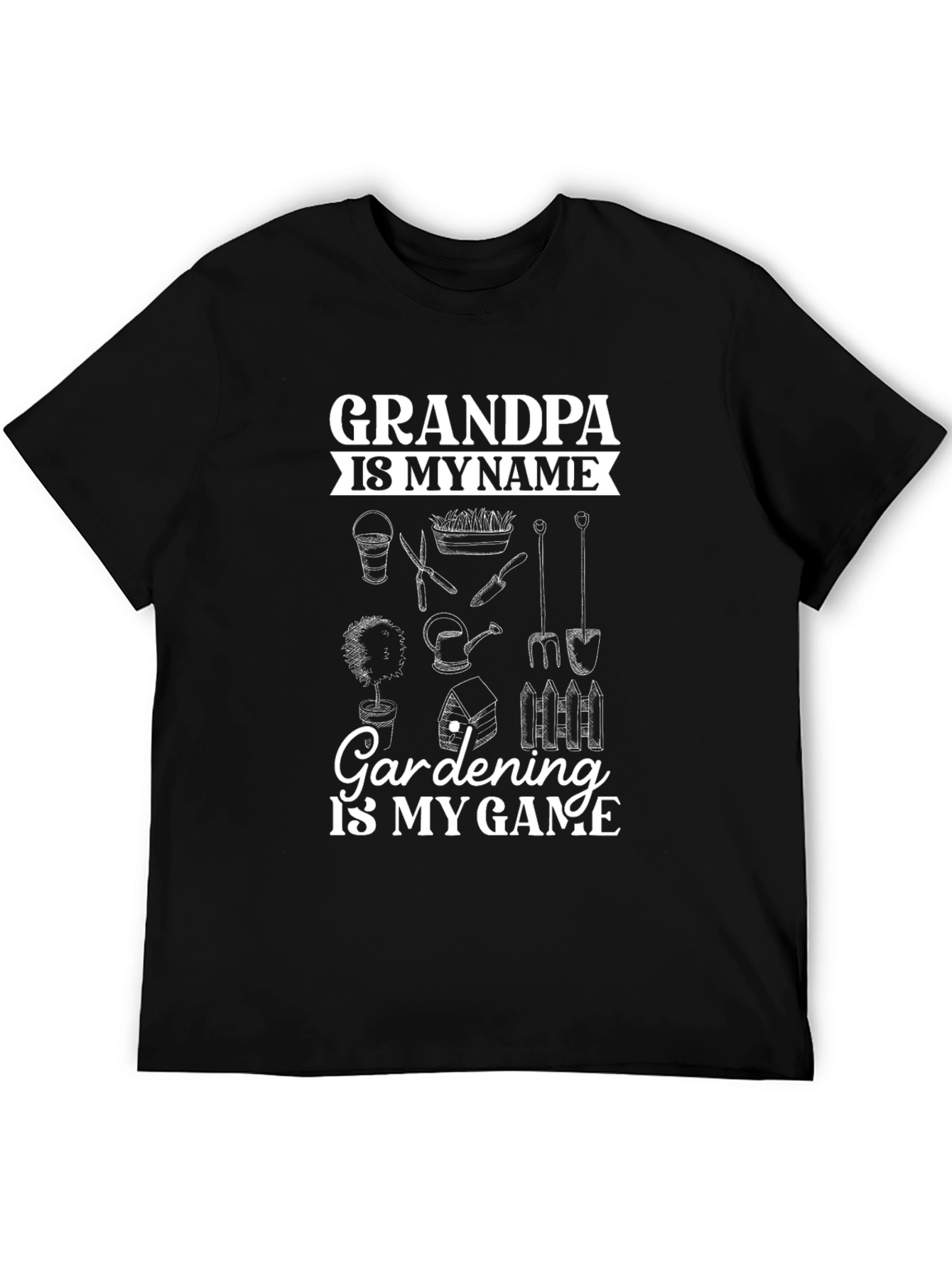 Grandpa Gardening T-Shirt - Name & Game