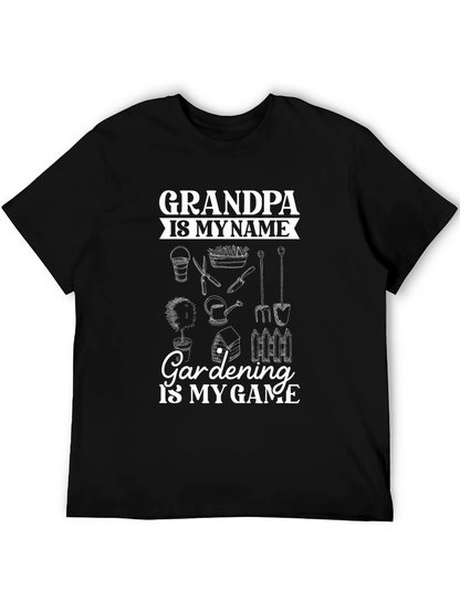 Grandpa Gardening T-Shirt - Name & Game