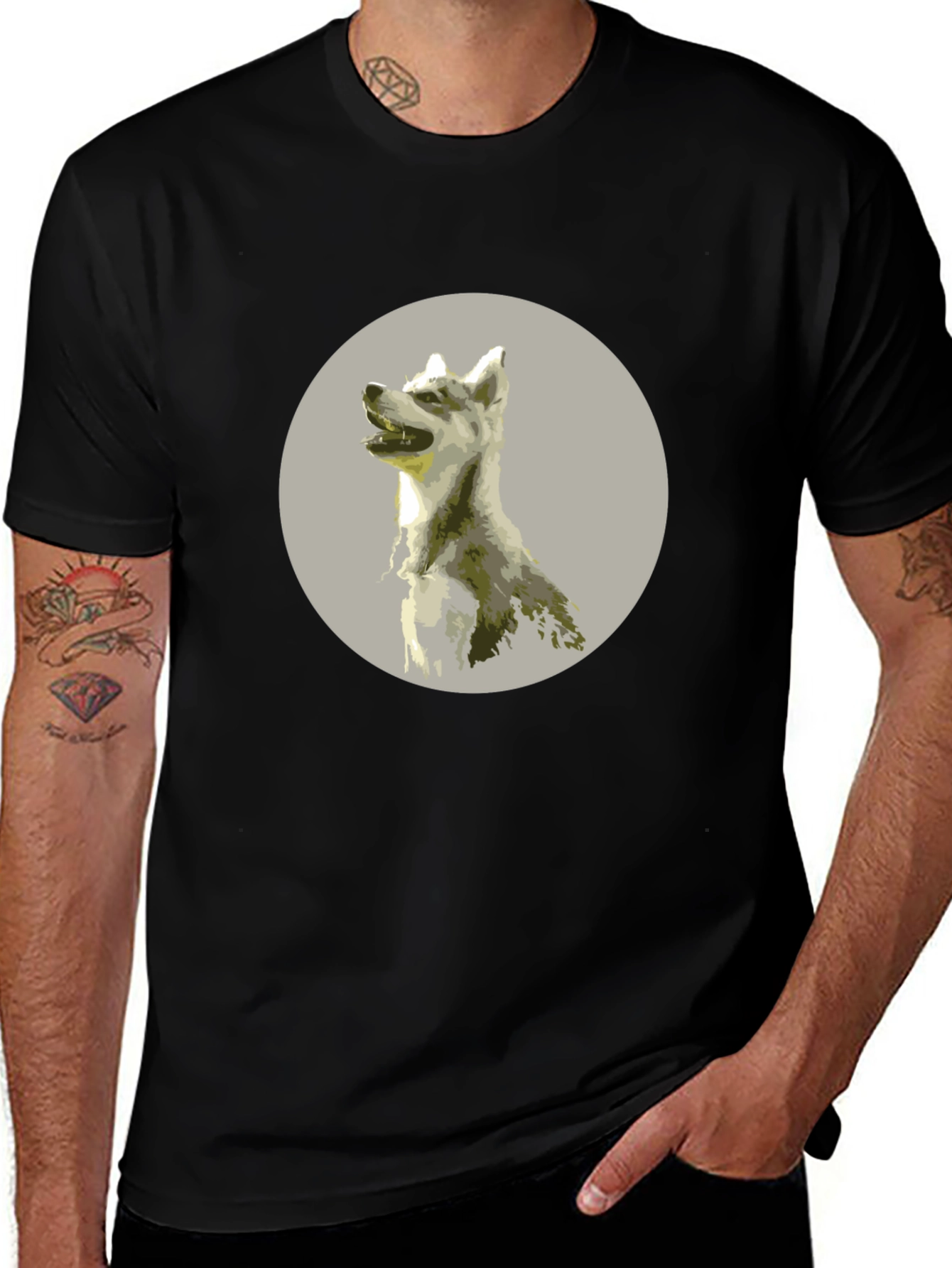 Dog Graphic Tee - Mens Black T-Shirt