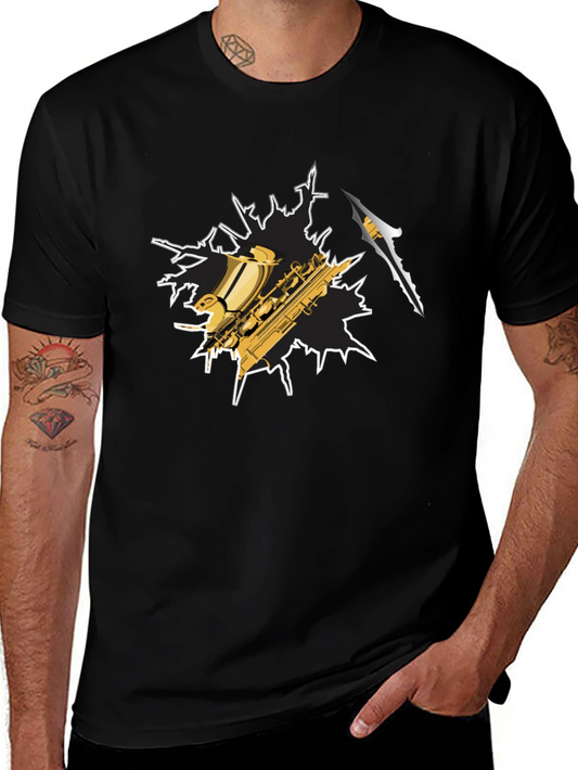 Saxophone Graphic T-Shirt - Cool Music Tee