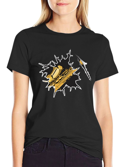 Saxophone Graphic T-Shirt - Cool Music Tee