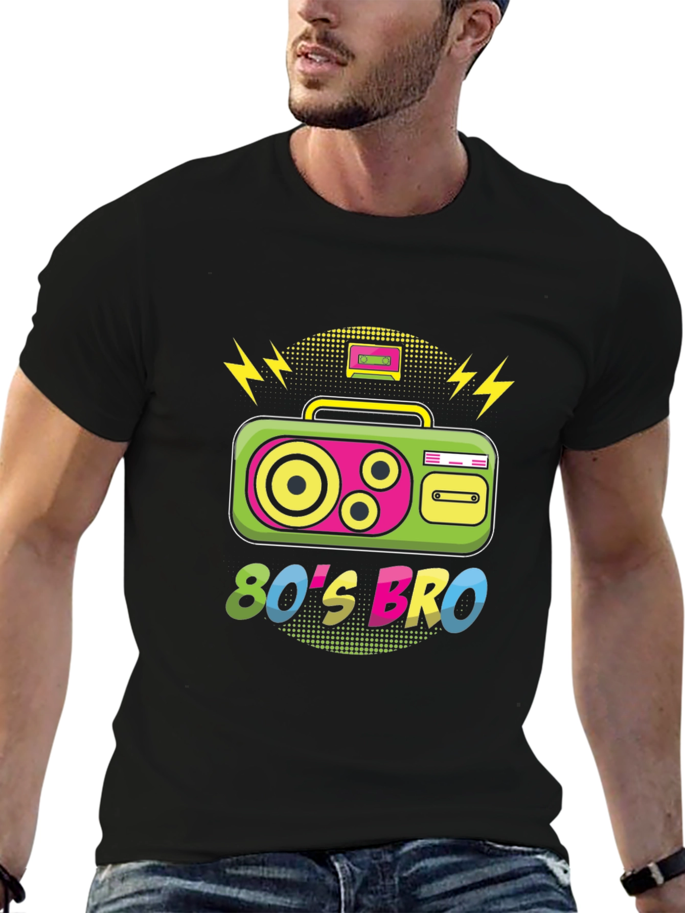 80s Bro T-Shirt - Retro Boombox Design